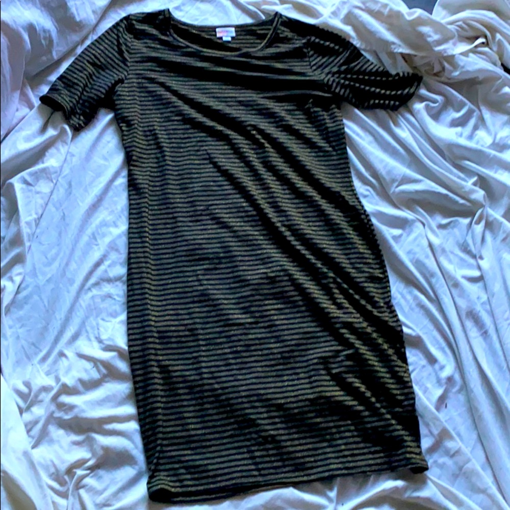 Sparkly striped t-dress